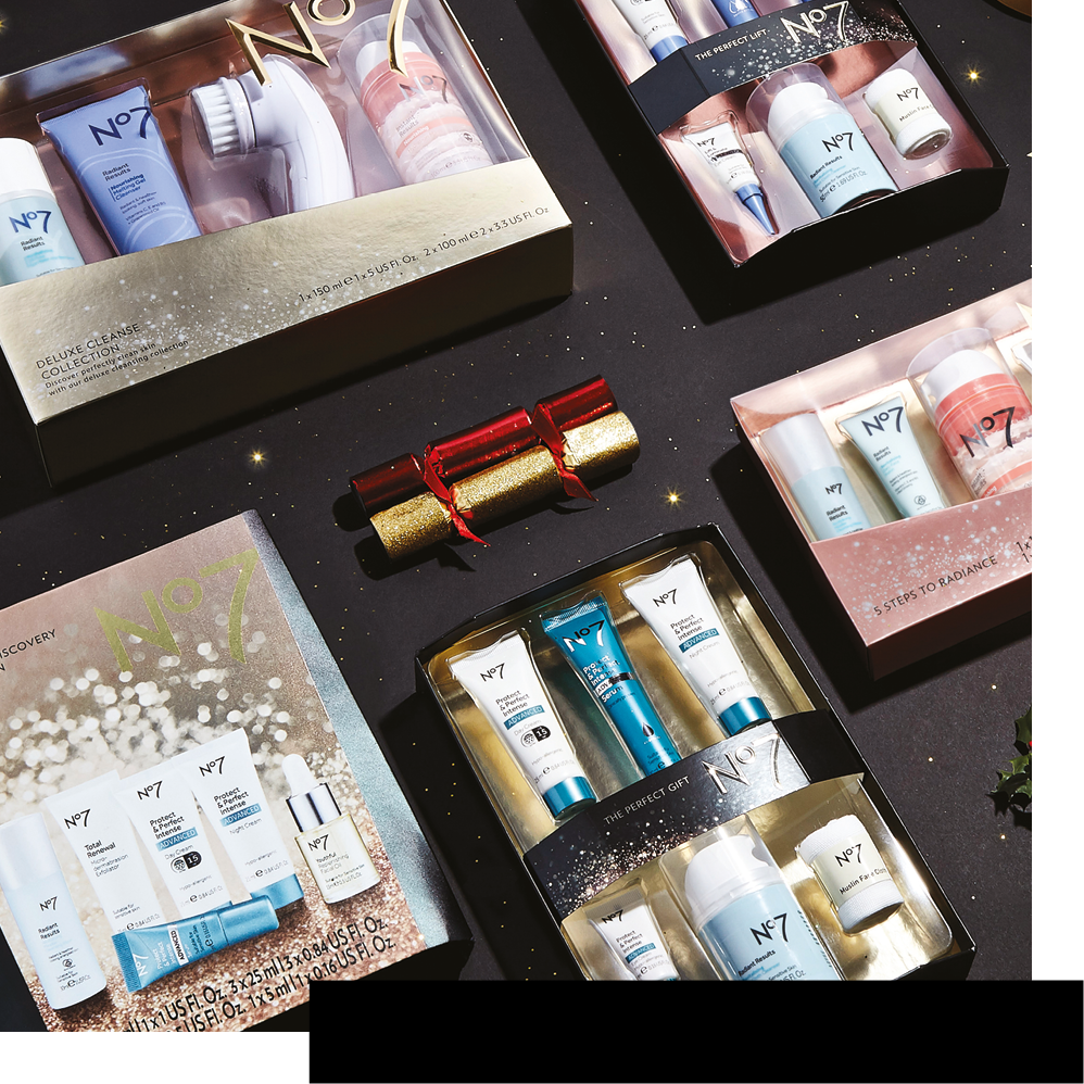No7 products in recyclable plastic boxes