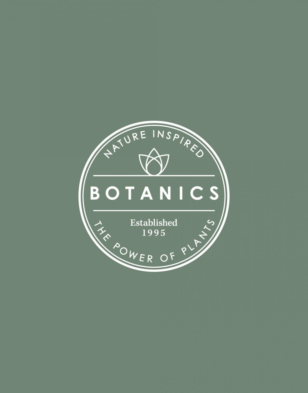 White Botanics Logo on Green Background