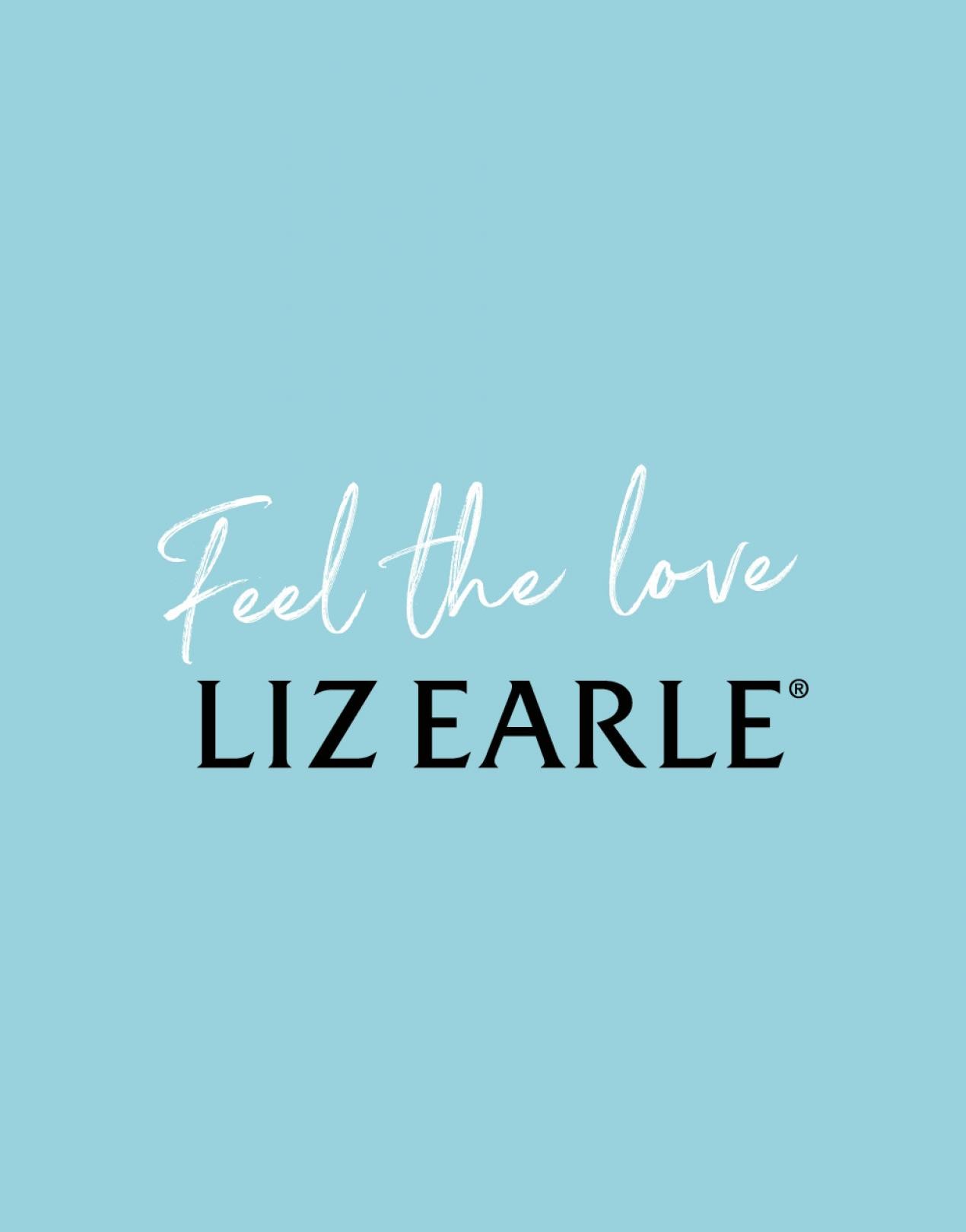 Liz Earle Logo on Blue Background