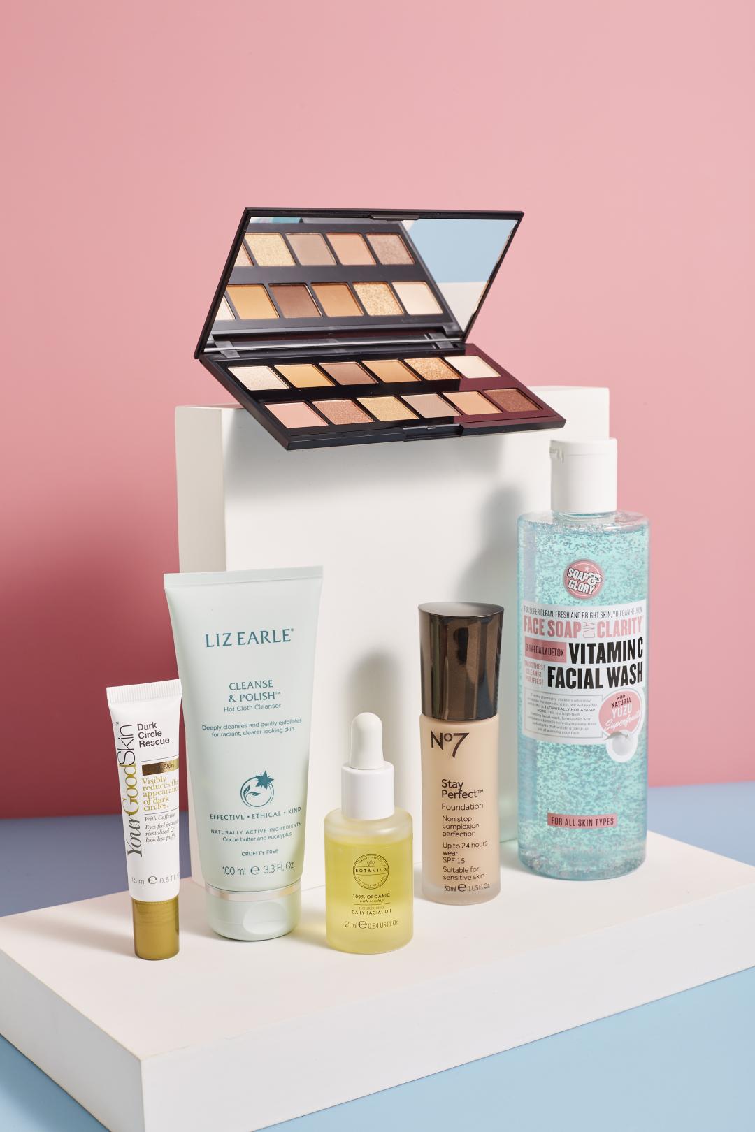 Group shot of products from all six brands