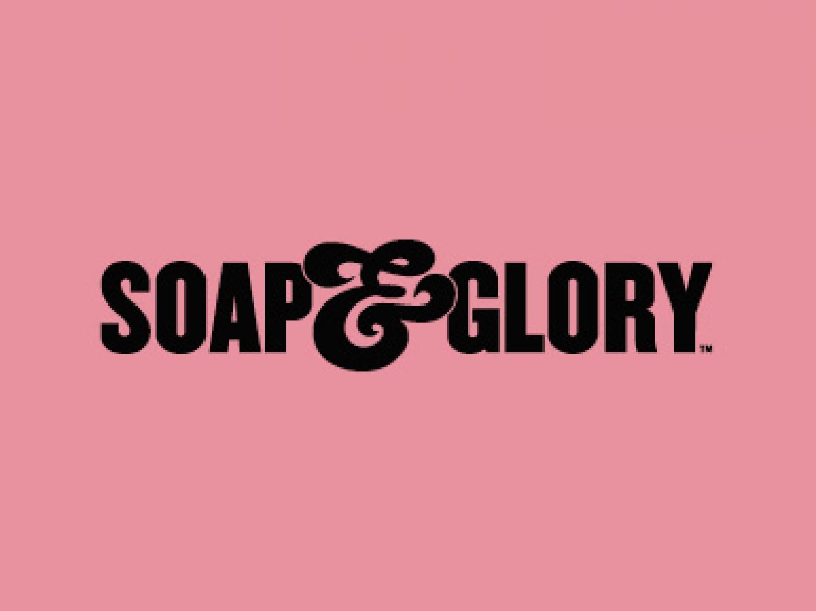 Soap and Glory Logo on Pink Background
