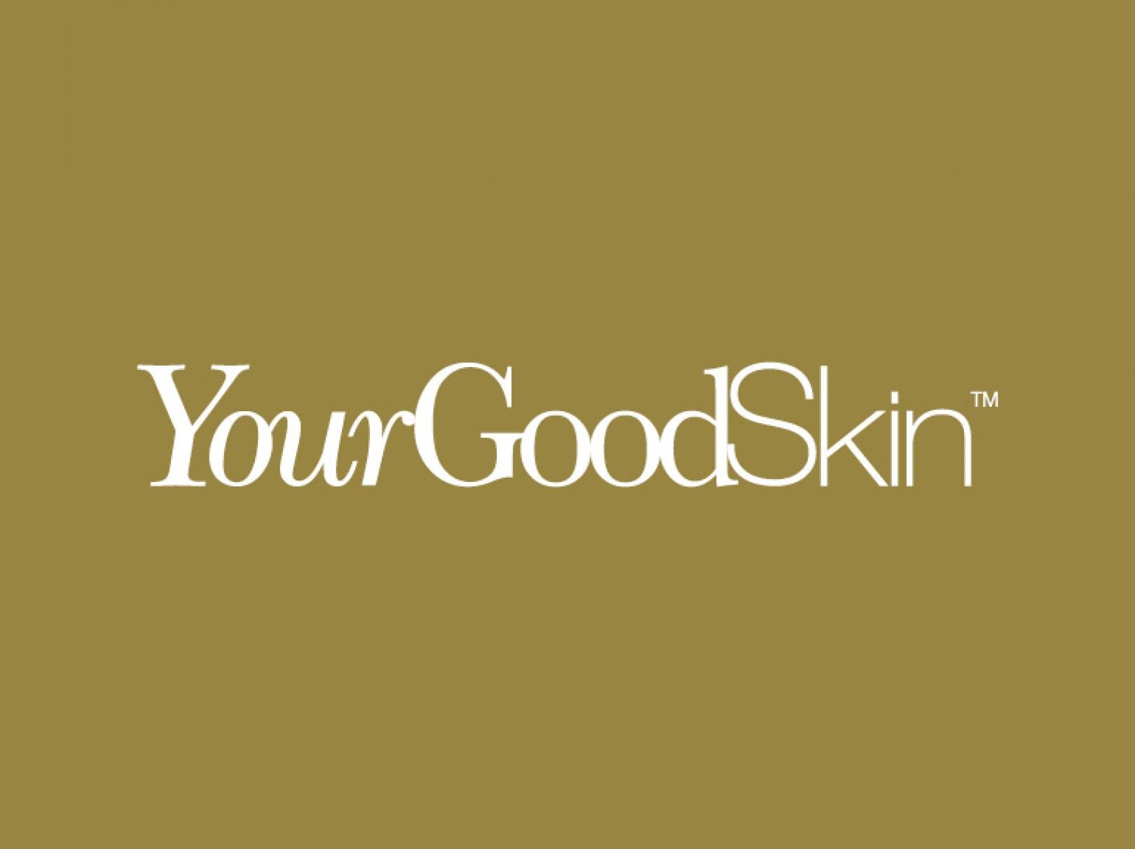 White Your Good Skin Logo on Gold Background